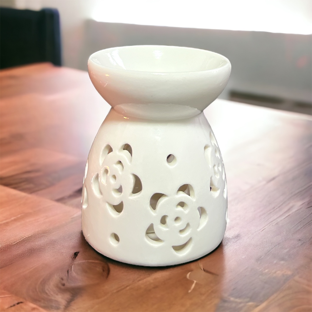White Ceramic Tea Light Wax Melter
