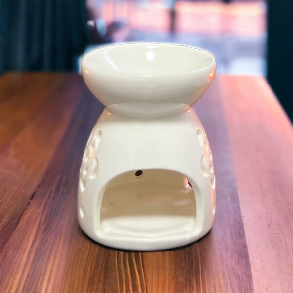White Ceramic Tea Light Wax Melter