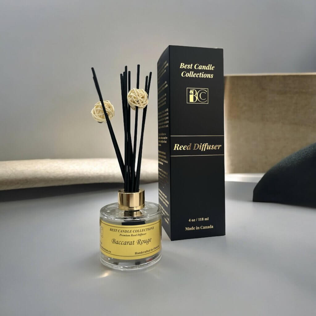 Baccarat Rouge Reed Diffuser Bottle and box display