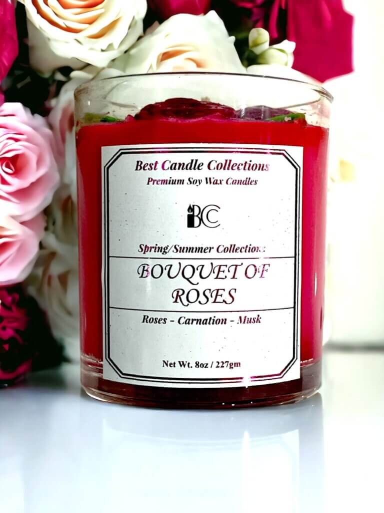 8oz Bouquet of Roses Candle Jar