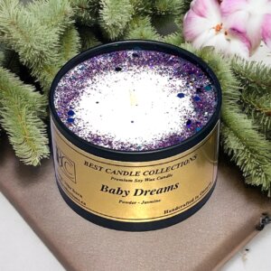 Baby-Powder Soy Candle in a 4oz Black Candle Tin
