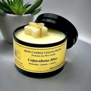 Copacabana Bliss Soy Candle in a 4oz Black Candle Tin