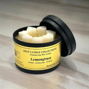 Lemongrass Soy Candle in a 4oz Black Candle Tin
